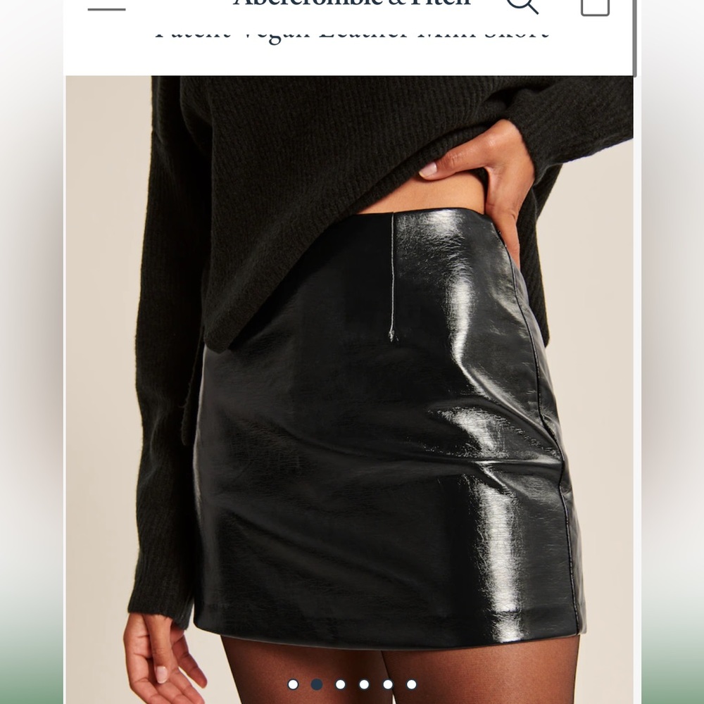 Abercrombie & Fitch Vegan Leather Blue Skirt